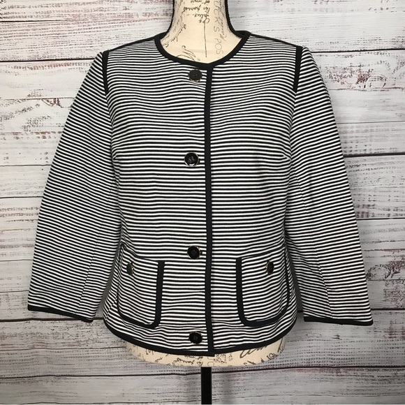 Talbots Button front tweed size 10 Half sleeve‎ career blazer jacket - Picture 1 of 7